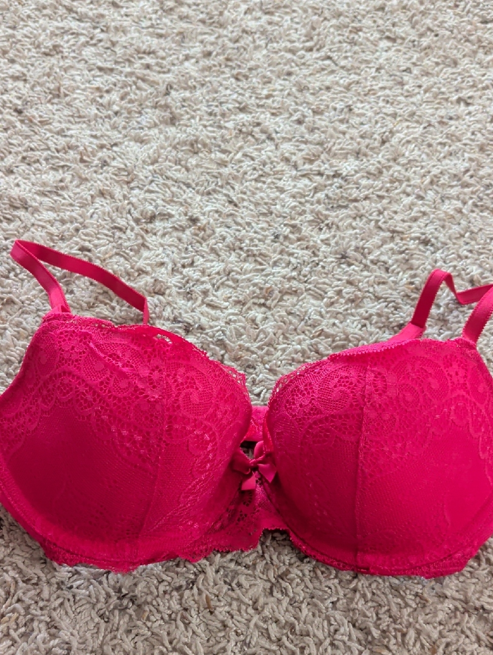 Gilligan & O'Malley Hot Pink Lace Push-Up Bra